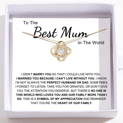 To The Best Mum In The World – Love Knot Necklace