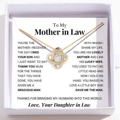 Love Knot Necklace For Mother-In-Law – Thank You, Mum