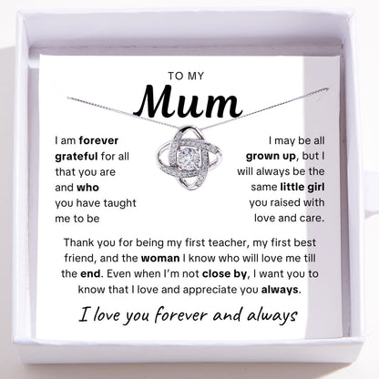 To Mum – Love Knot Necklace For Mum