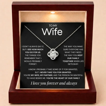 Forever & Always Heart Necklace - Never Take You For Granted