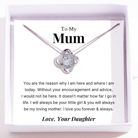 To Mum – Love Knot Necklace For Mum – I Love You Forever & Always