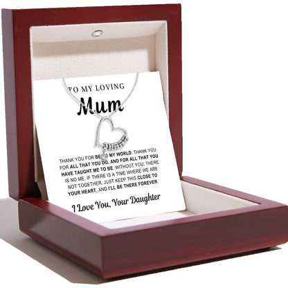 Charming Heart Necklace with Engraved Name Beads