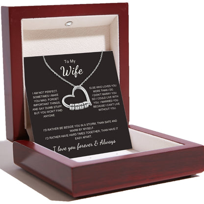 Charming Heart Necklace with Engraved Name Beads For Wife