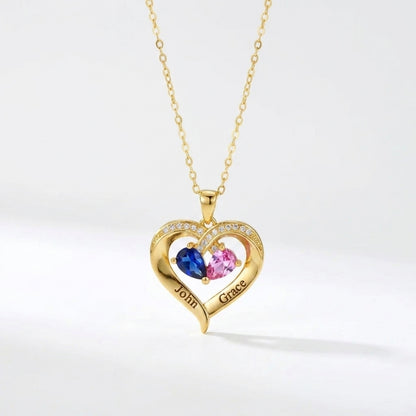 To The Best Mum – Together Forever Birthstone Heart Necklace
