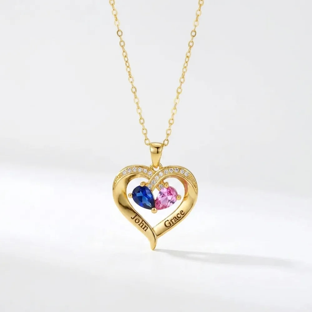 Together Forever Birthstone Heart Necklace For Wife - Never Take You For Granted
