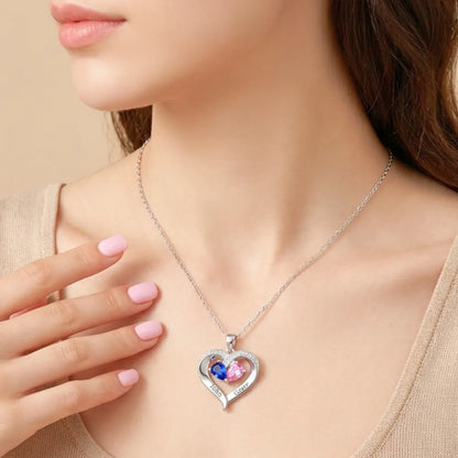 Together Forever Birthstone Heart Necklace For Wife - Never Take You For Granted