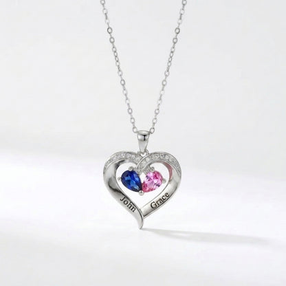 To The Best Mum – Together Forever Birthstone Heart Necklace