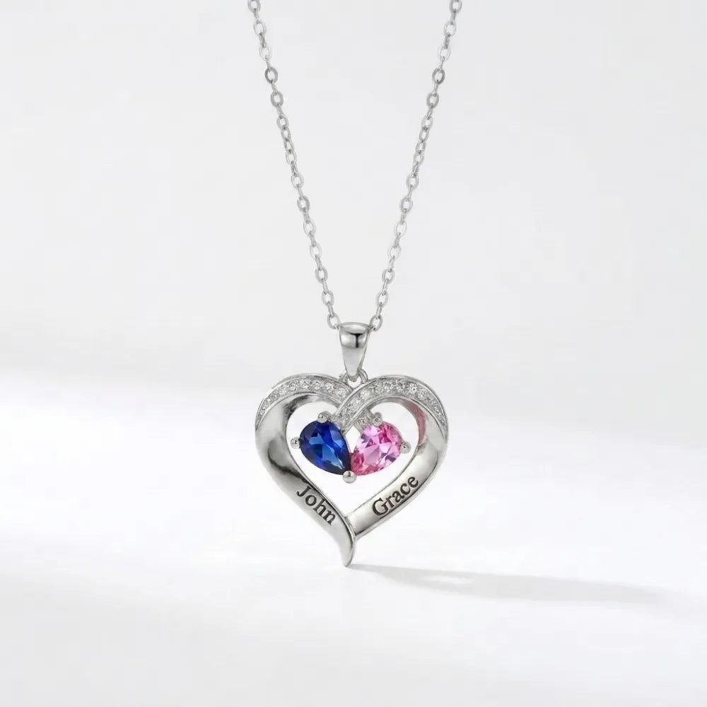Together Forever Birthstone Heart Necklace For Wife - Never Take You For Granted