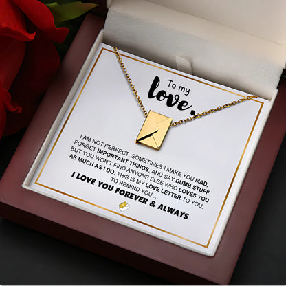 To My Love - Love Letter Necklace & Card Gift Set