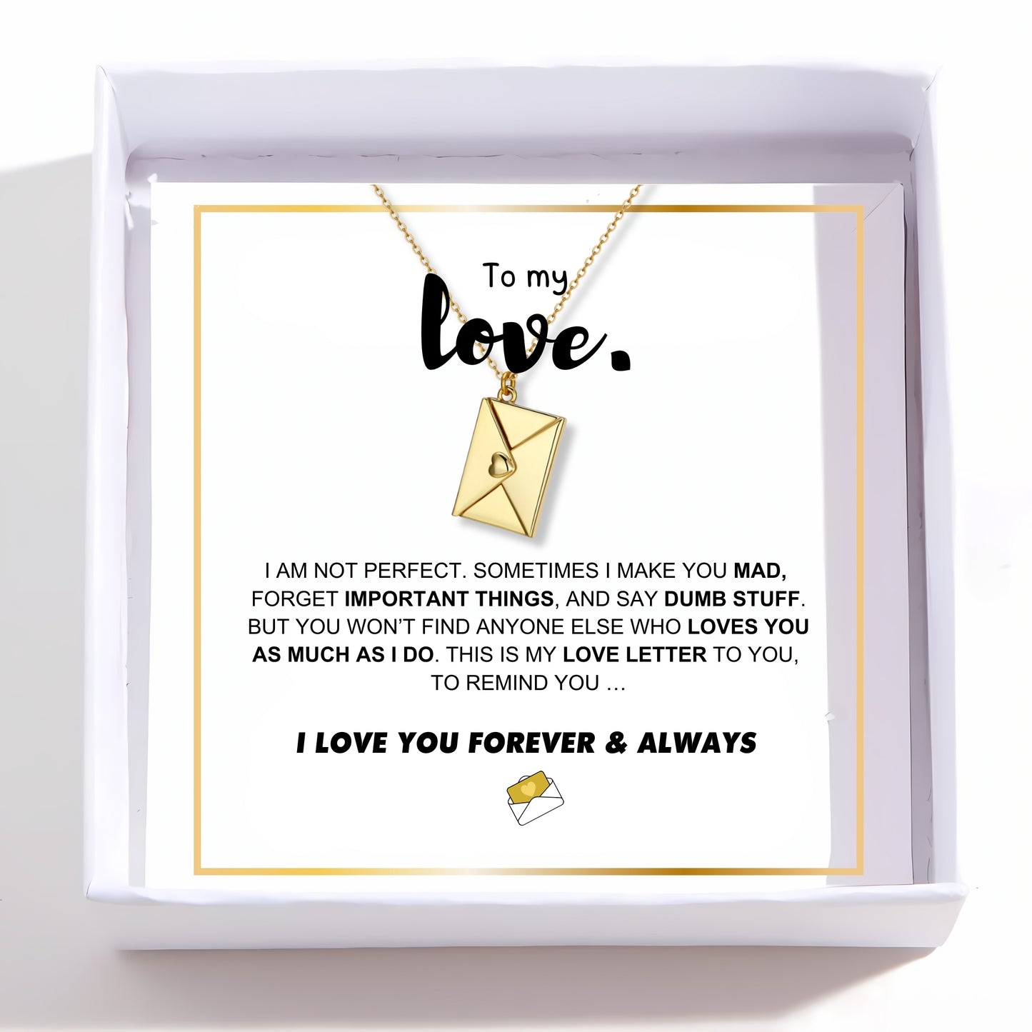 To My Love - Love Letter Necklace & Card Gift Set