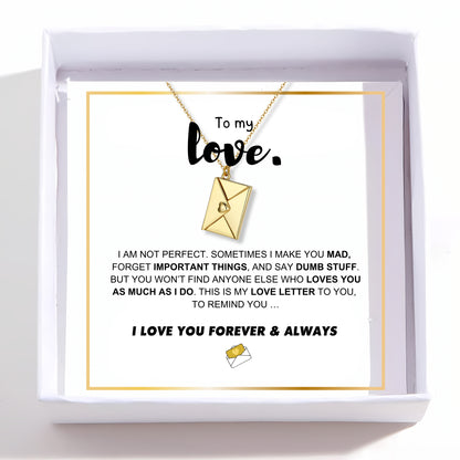 To My Love - Love Letter Necklace & Card Gift Set