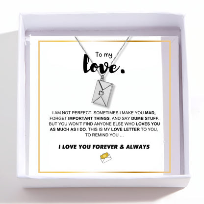 Love Letter Necklace & Card Gift Set