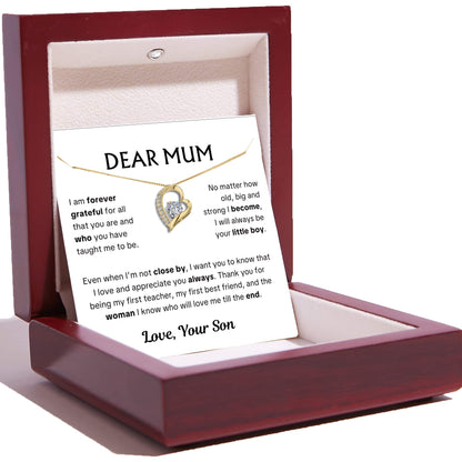 Dear Mum, Love your Son - Love Heart Necklace