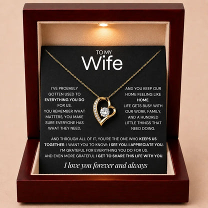 Love Heart Necklace For Wife - One Who Keeps Us Together