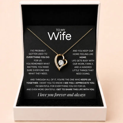 Love Heart Necklace For Wife - One Who Keeps Us Together
