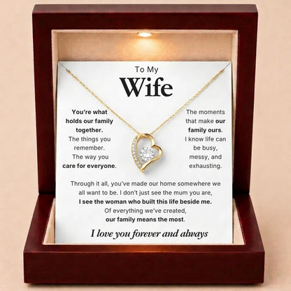 Love Heart Necklace For Wife - You Hold Us Together