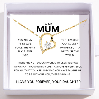 To My Mum – Love Heart Necklace – You Are My Safe Place