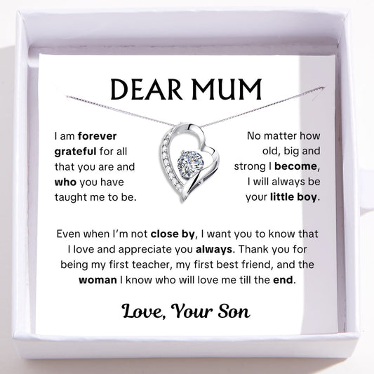 Dear Mum, Love your Son - Love Heart Necklace