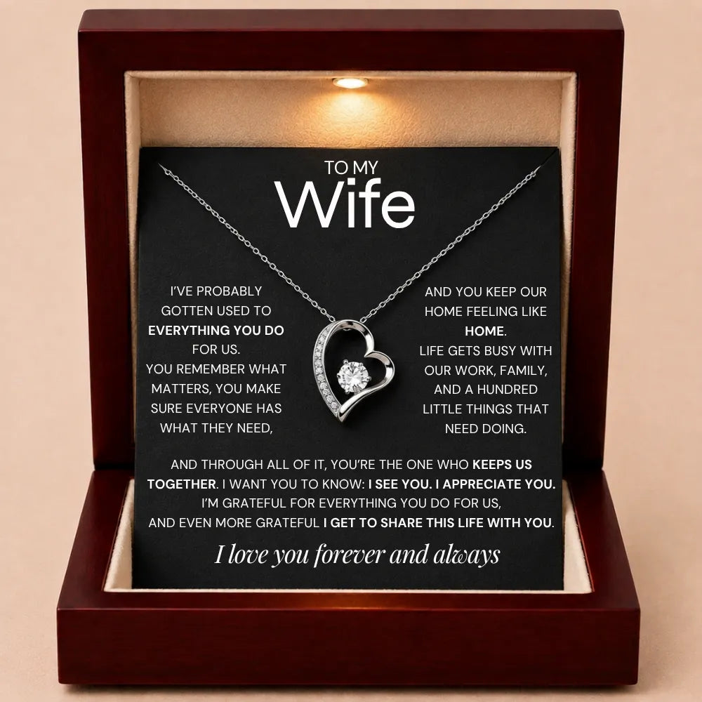 Love Heart Necklace For Wife - One Who Keeps Us Together