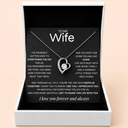 Love Heart Necklace For Wife - One Who Keeps Us Together