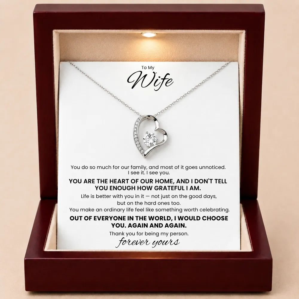 Love Heart Necklace For Wife - You Are The Heart Of Our Home