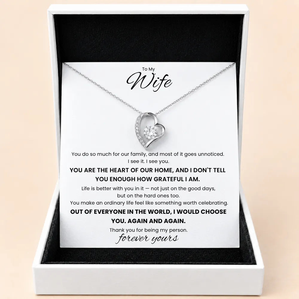 Love Heart Necklace For Wife - You Are The Heart Of Our Home