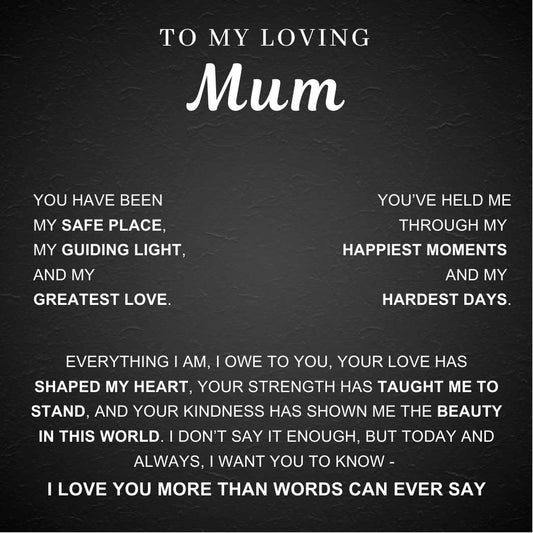 To My Mum – Infinity Heart Necklace & Card