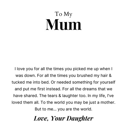 To Mum – Love Knot Necklace For Mum – My World, My Everything