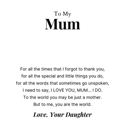 To Mum – Love Knot Necklace For Mum – My World, My Heart