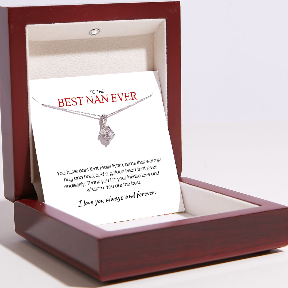 To The Best Nan Ever – Grandma Necklace – Infinite Loop Pendant