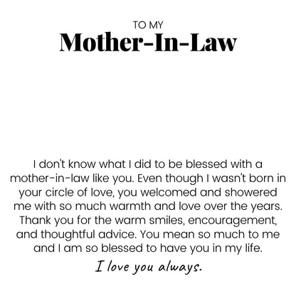 Charming Heart Engraved-Bead Necklace for Mother-in-Law