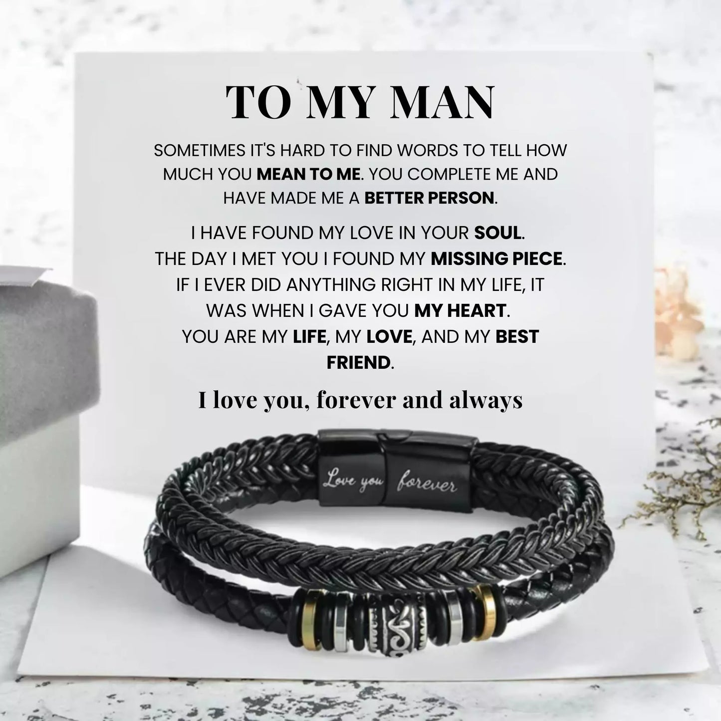 To My Man 'Love You Forever' Bracelet