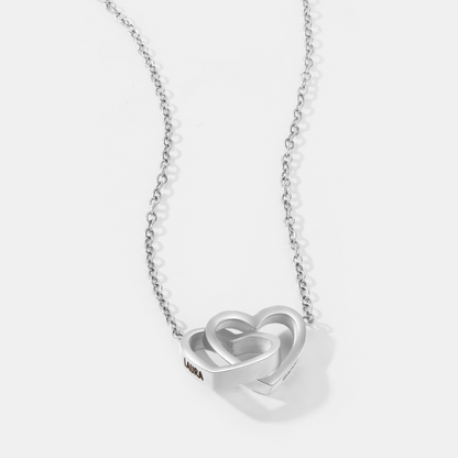 Mother & Daughter - Interlocking Hearts Name Necklace