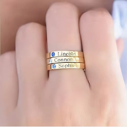 Birthstone Name Ring
