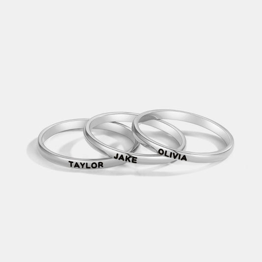 Round Stackable Named Ring
