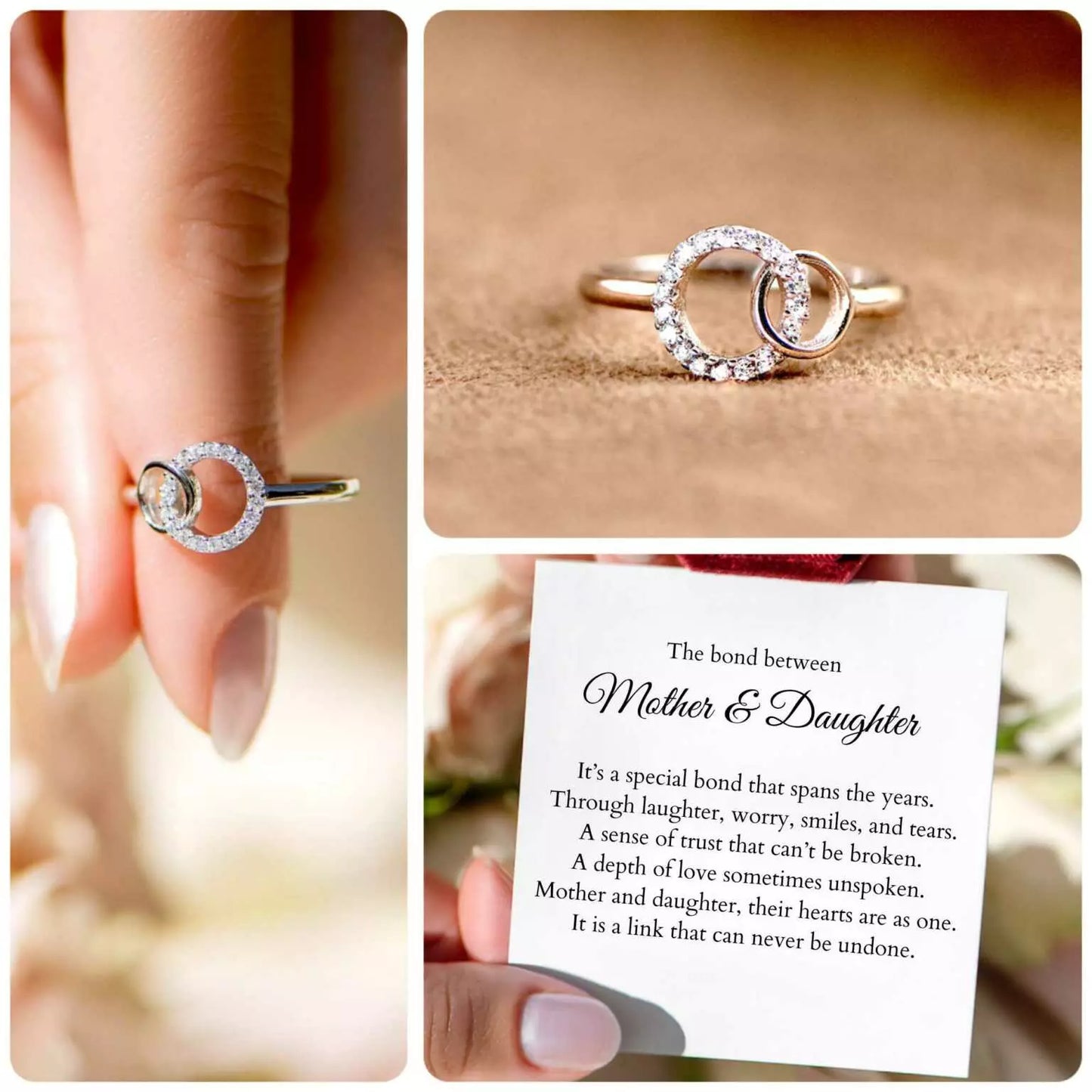 Mother Daughter Forever Linked Ring