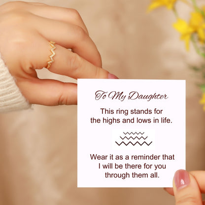 Highs and Lows Ring for Daughter with ‘Love from Mum’ Engraving Gift Set