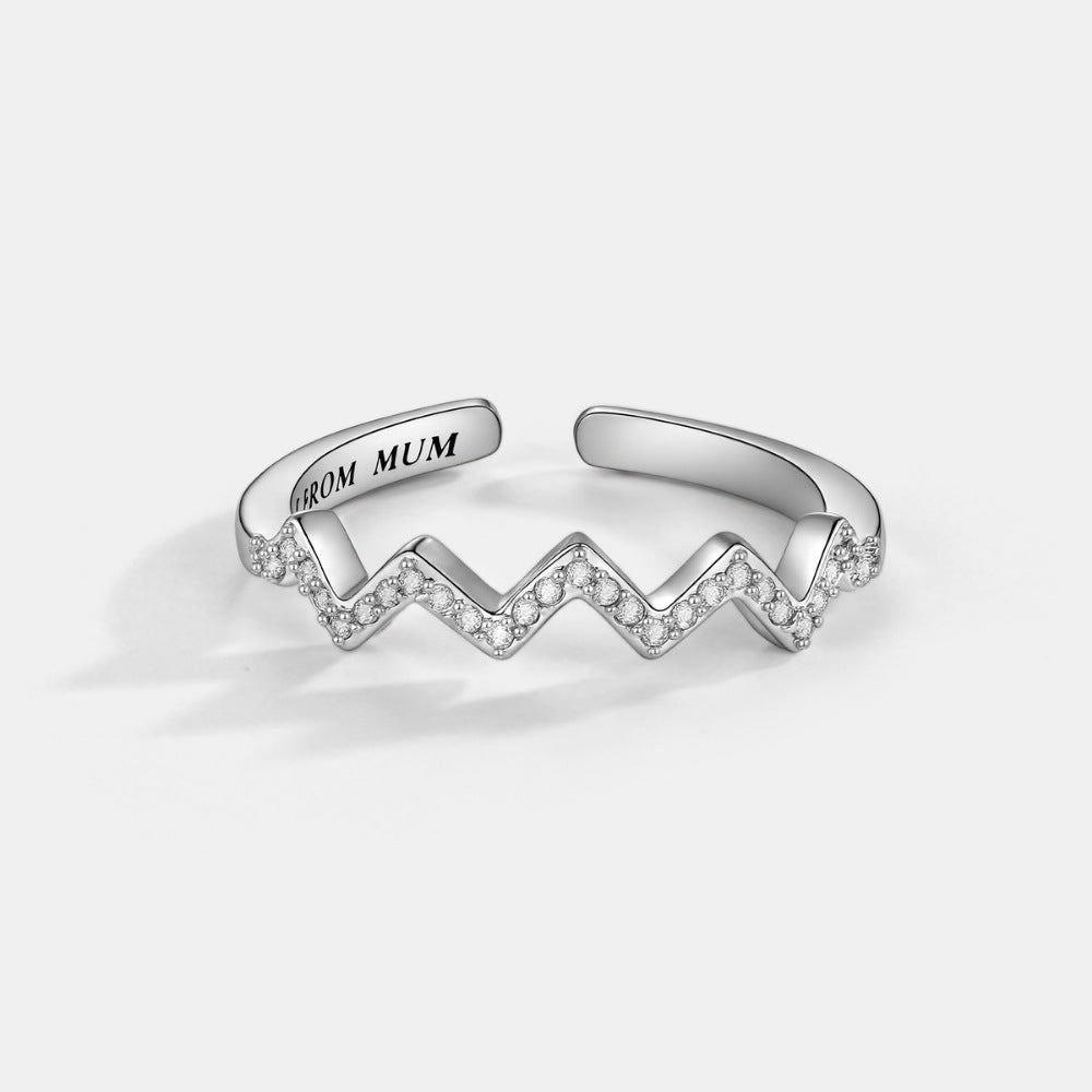 Highs and Lows Ring for Daughter with ‘Love from Mum’ Engraving Gift Set