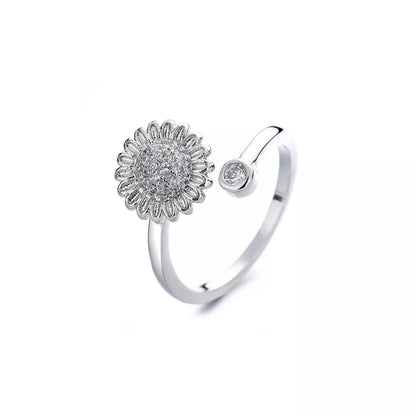 Crystal Sunflower Fidget Ring