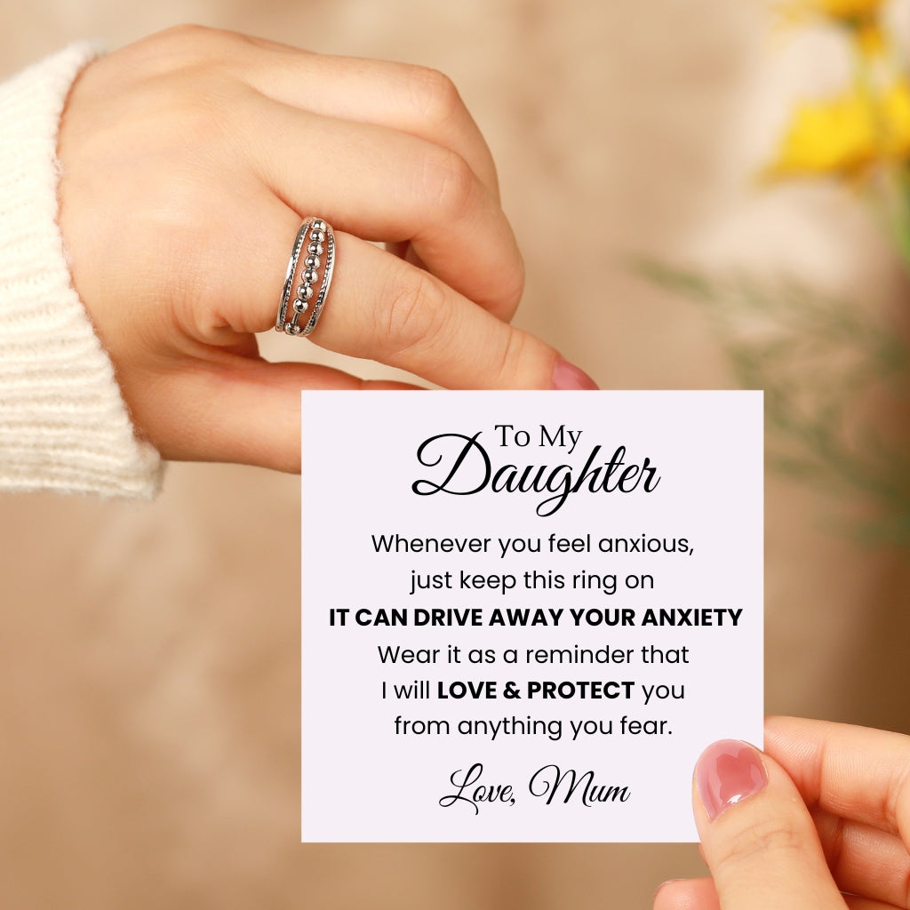 To My Daughter – Twin Band Beaded Fidget Ring