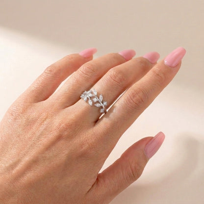 Crystal Leaf Ring