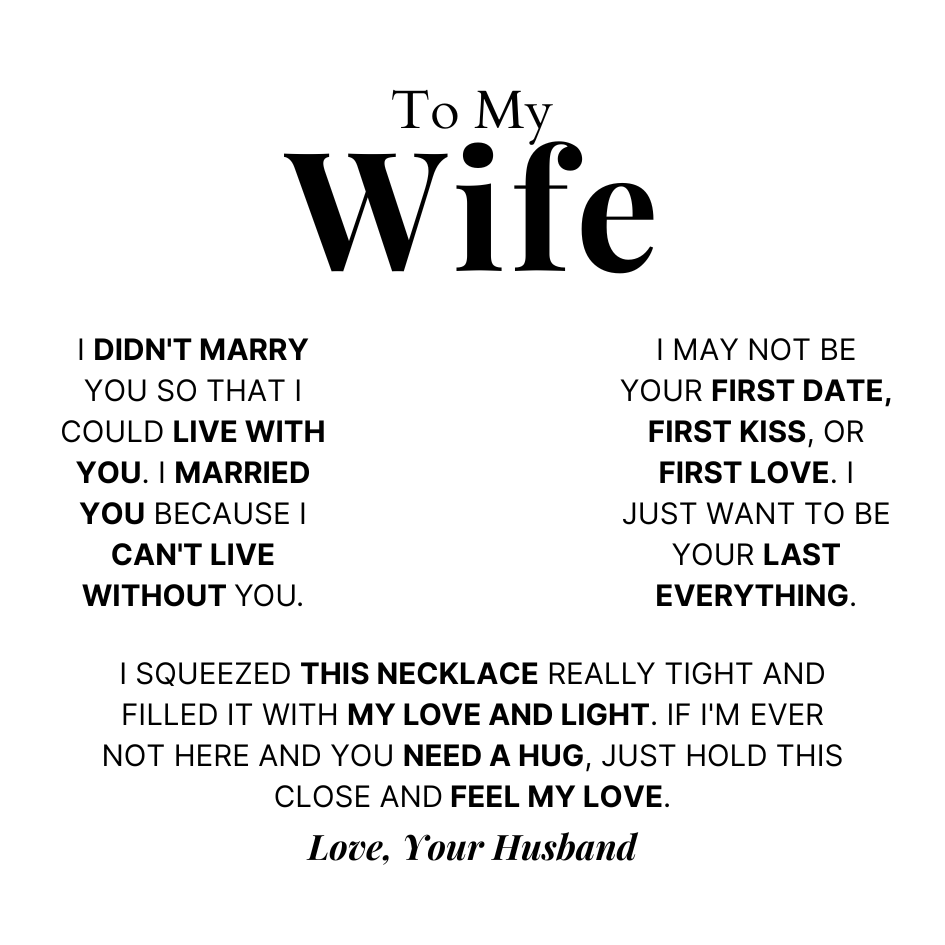 To My Wife – Perfect Pair Necklace – Your Last Everything