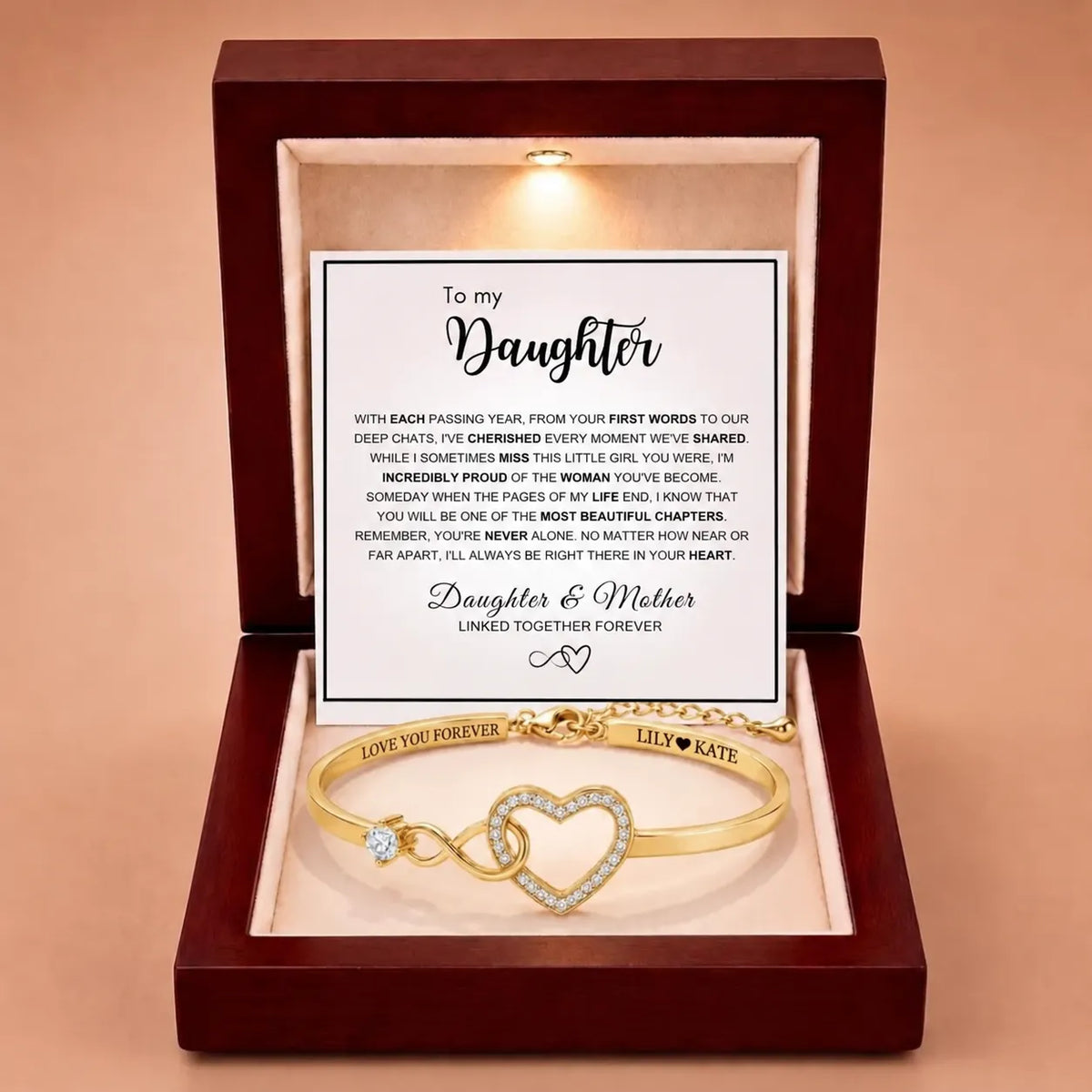 Infinity Love Heart Bracelet For Daughter