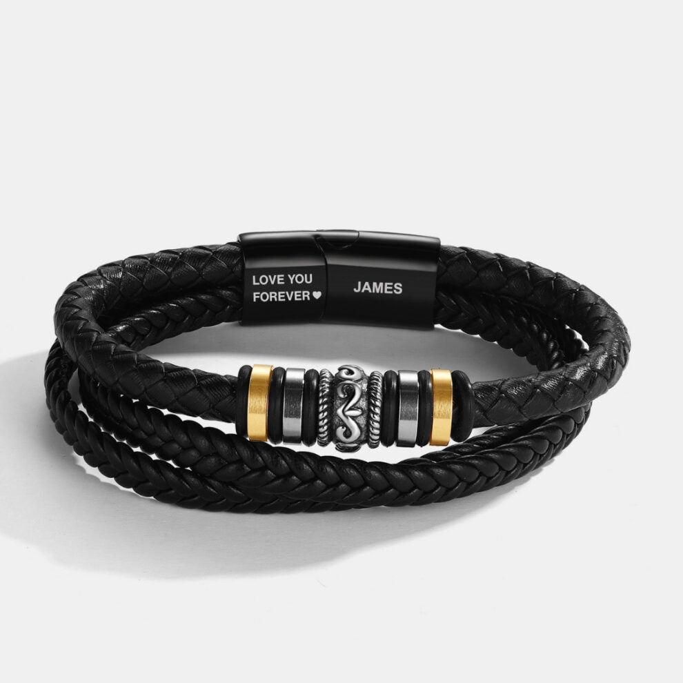 To My Son – ‘Love You Forever’ Personalised Name Bracelet
