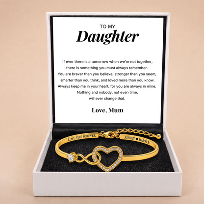 To My Daughter – Infinity Heart Name Bracelet