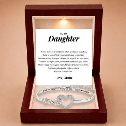 To My Daughter – Infinity Heart Name Bracelet