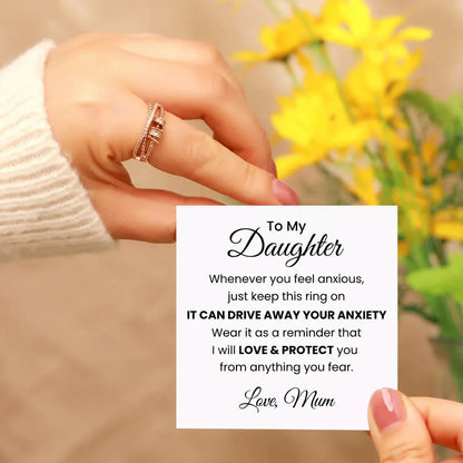 To My Daughter –  Fidget Ring for Anxiety Relief (Adjustable)