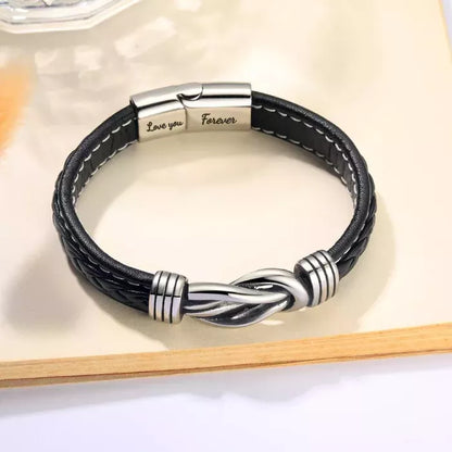 To My Man ‘Forever Linked Together’ Braided Leather Bracelet