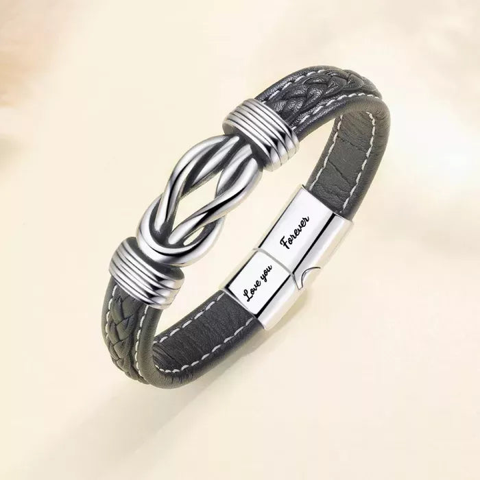 To My Man ‘Forever Linked Together’ Braided Leather Bracelet