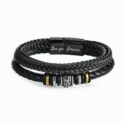 Mother and Son Braided Leather Bracelet